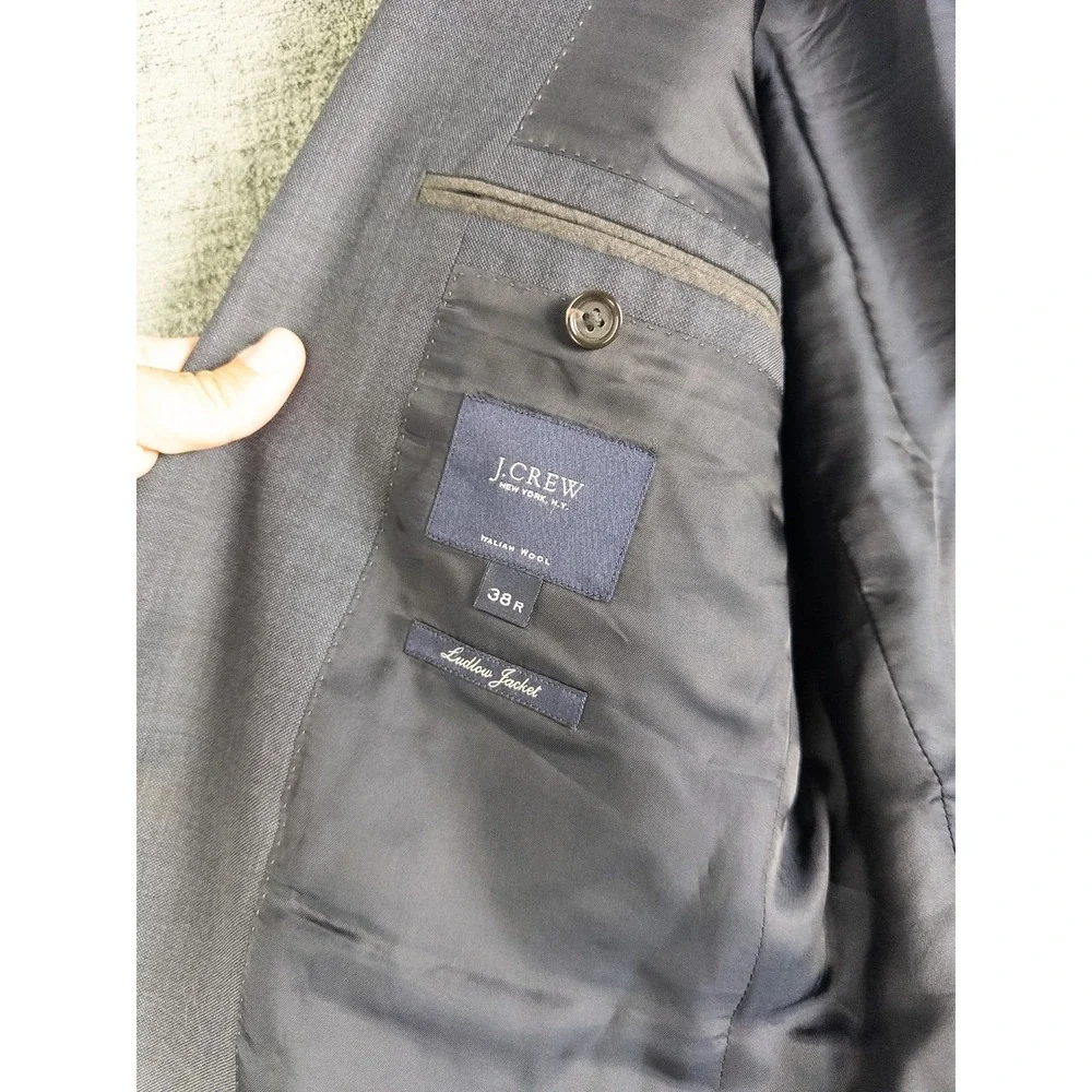 J. Crew Ludlow Blazer Mens 38R Navy Italian Wool Tollegno Slim Dark Academia